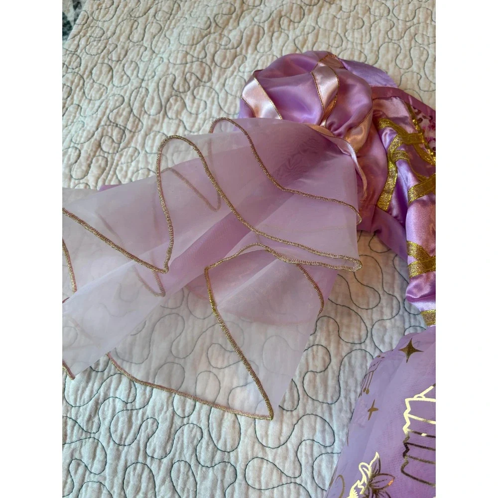 Disney Store Rapunzel Tangled Princess Costume Dress Purple Gold Girls 9/10 - Picture 5 of 7